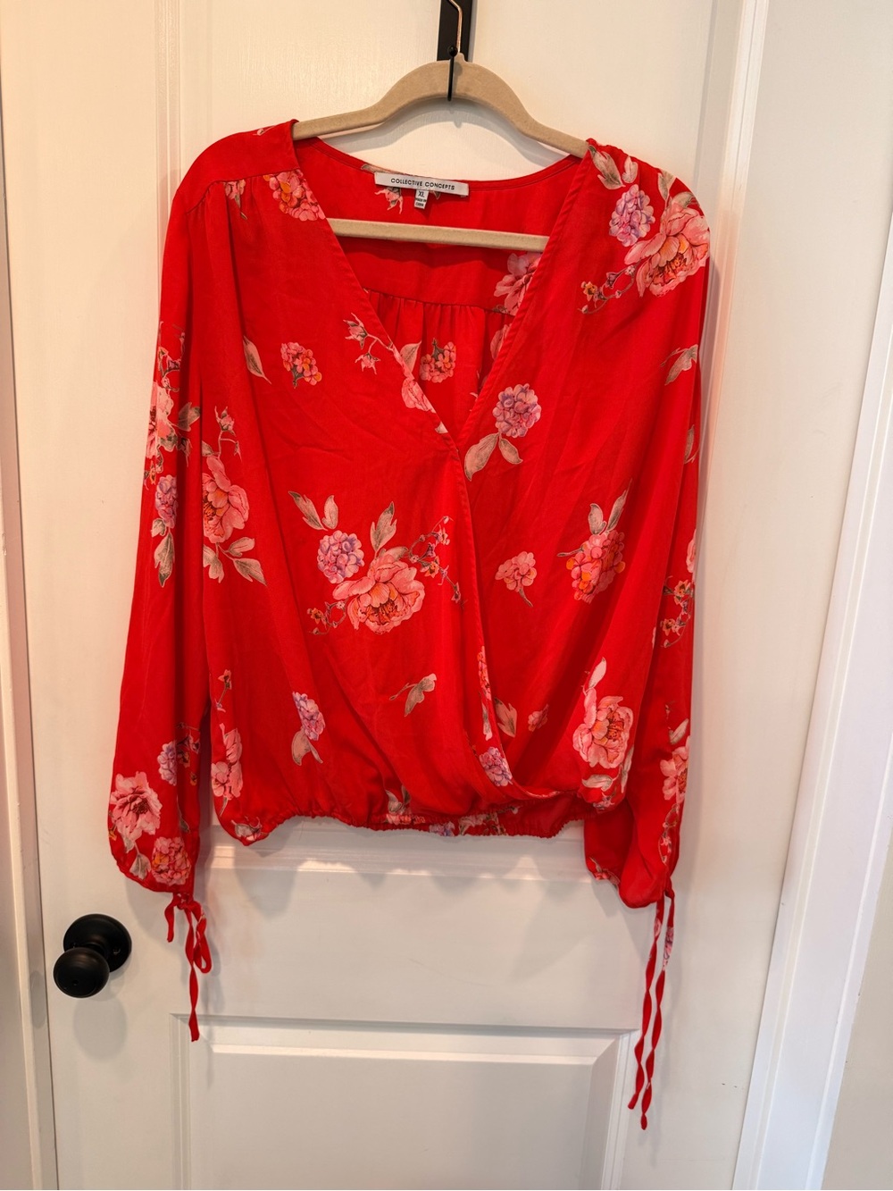 Gorgeous floral wrap style blouse